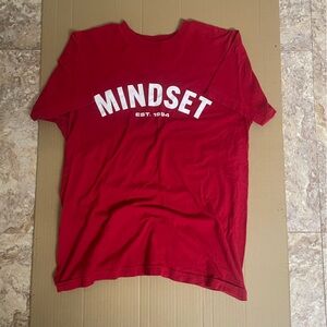 Red Graphic T-Shirt with 'MINDSET' Print
